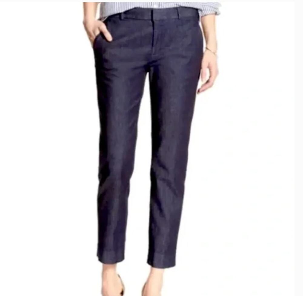 BANANA REPUBLIC Blue Chambray Ankle Dress Pants 12P
